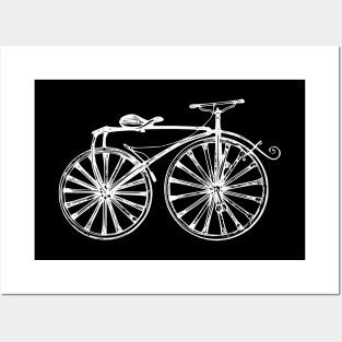 White Vintage Bicycle Posters and Art